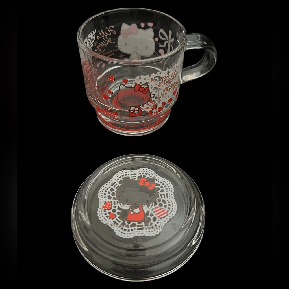 Sanrio Hello Kitty Glass Tumbler with Lid